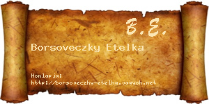 Borsoveczky Etelka névjegykártya